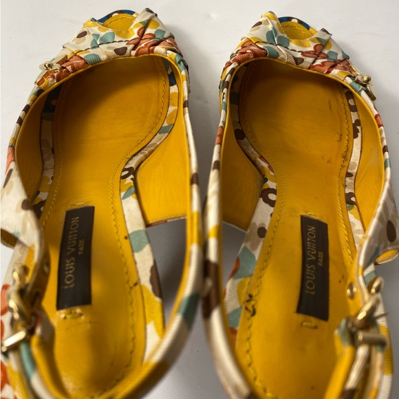Louis Vuitton open toe slingback sandals heels multi 37 - Picture 5 of 11